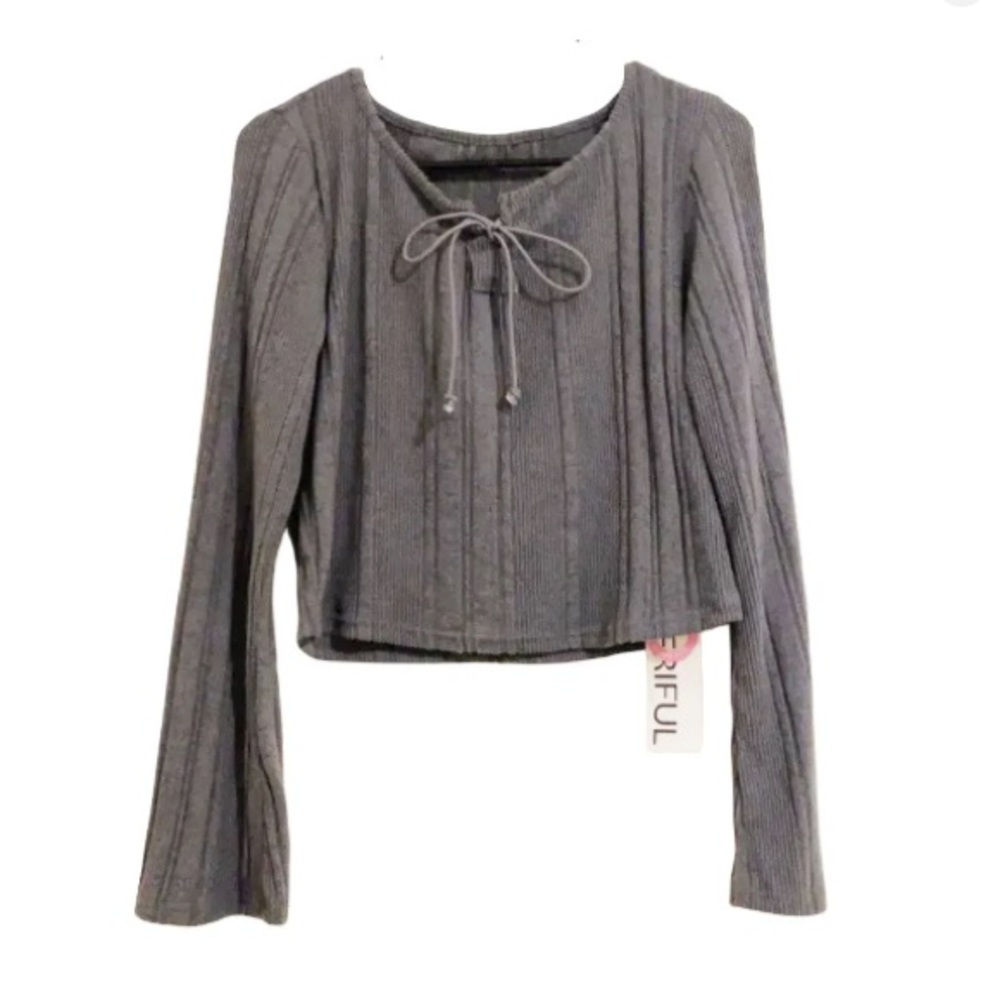 Gray Long Sleeve Top